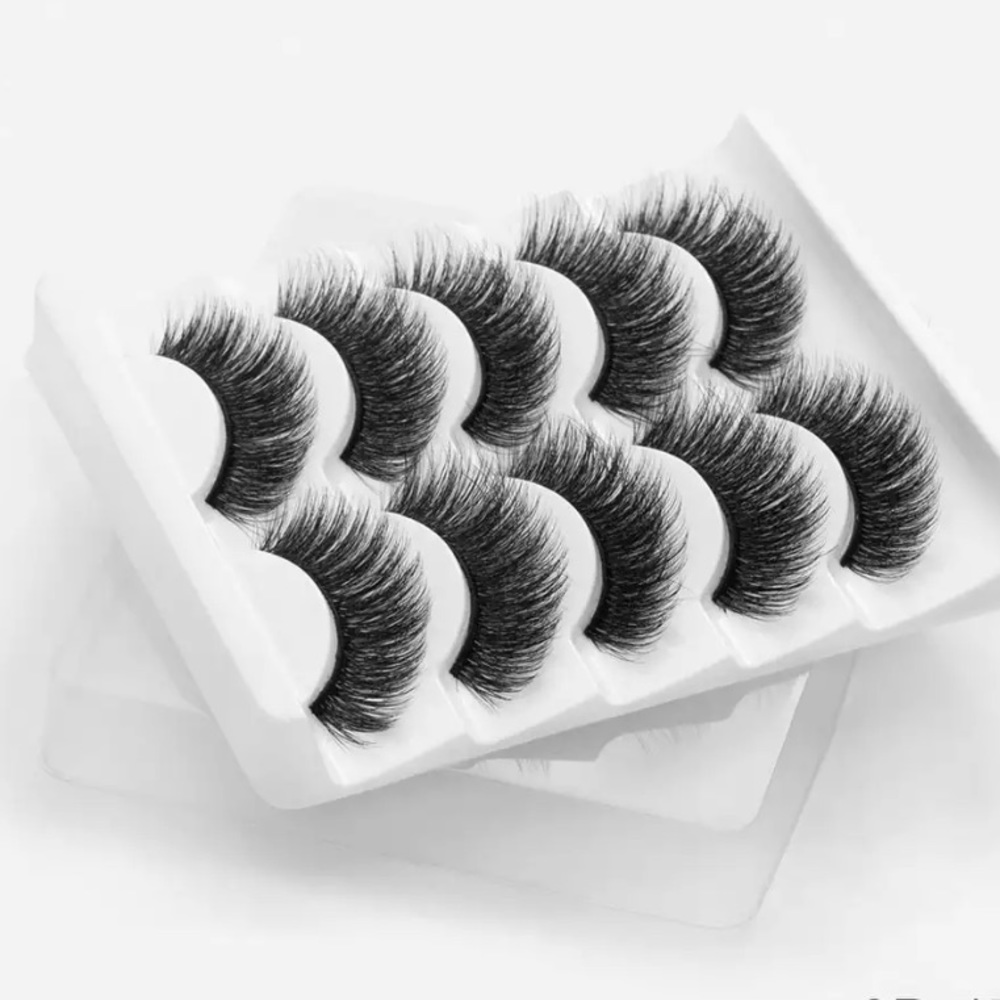 5Pairs 3D Mink Hair False Eyelashes Natural